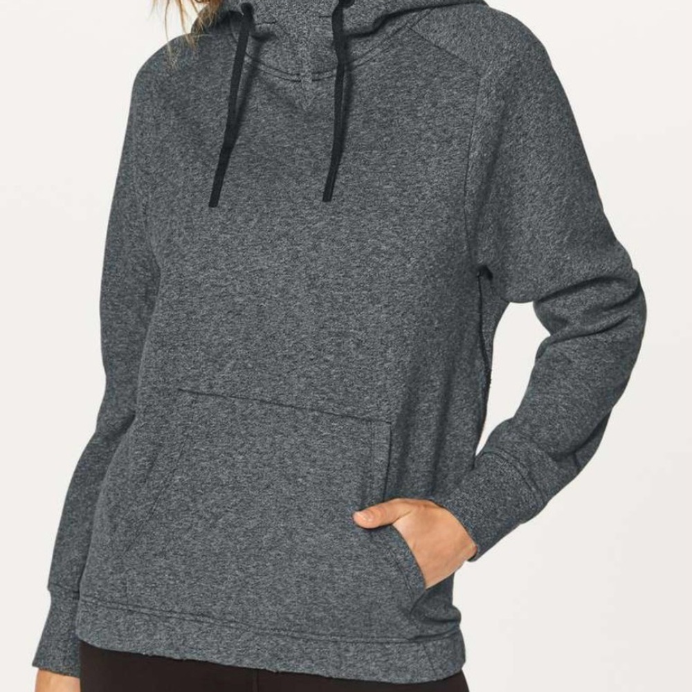 Lululemon Warm For‎ Winter Hoodie Heathered Speckled Black Size 4